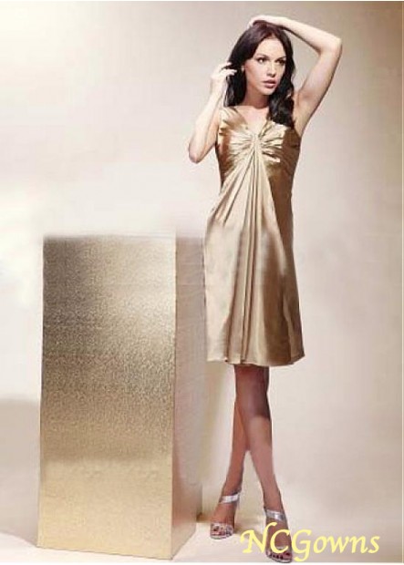 Charmeuse Sheath Column Gold Homecoming Dresses