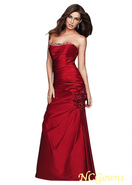 Strapless Neckline Taffeta Fabric Princess Floor-Length Pleat Skirt Type Evening Dresses T801525358771