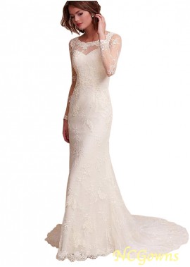 Full Length Illusion Sheath Column Scoop Natural Wedding Dresses