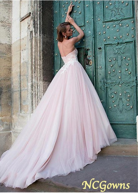 Full Length Tulle A-Line Sleeveless Natural Wedding Dresses