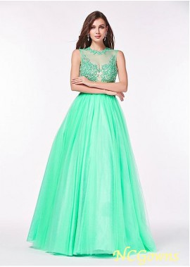 A-Line Tulle  Satin Green Plus Size