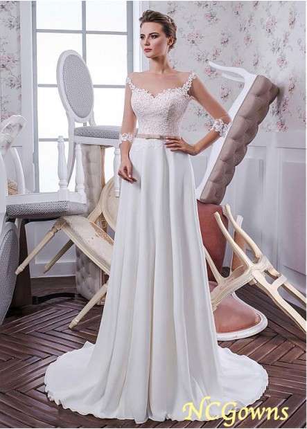 Illusion Sleeve Type Jewel Wedding Dresses