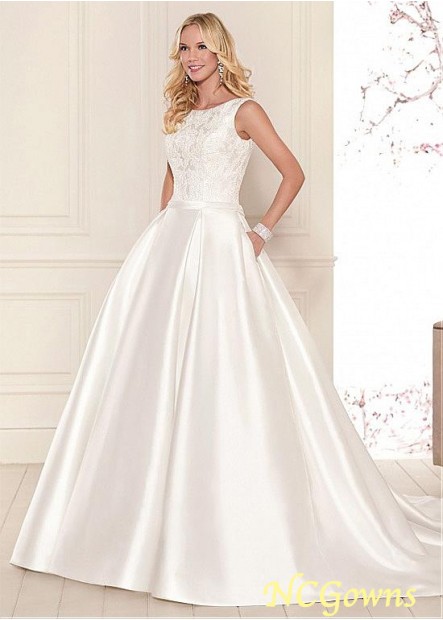 Ncgowns Sleeveless A-Line Bateau Wedding Dresses