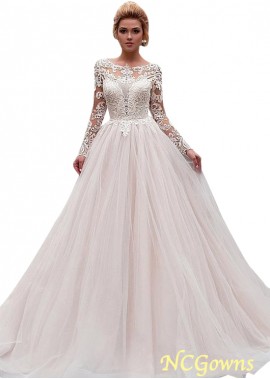 Ball Gown Jewel Illusion Cathedral 50-70Cm Along The Floor Tulle Style