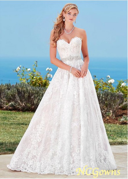Natural Sleeveless Full Length Sweetheart A-Line Silhouette White Dresses T801525335120