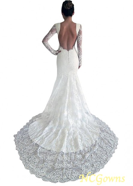 Ncgowns Chapel 30-50Cm Along The Floor Full Length Mermaid Trumpet Lace Wedding Dresses