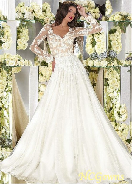 Full Length Length Long Sleeve Length A-Line Silhouette Wedding Dresses T801525327660