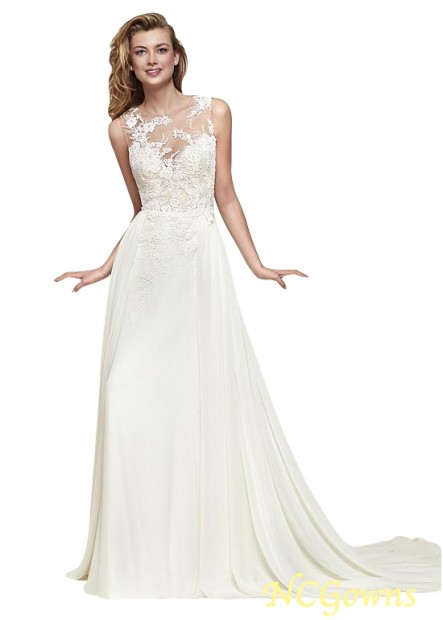 Tulle  Chiffon Fabric Natural Sleeveless Sleeve Length Wedding Dresses