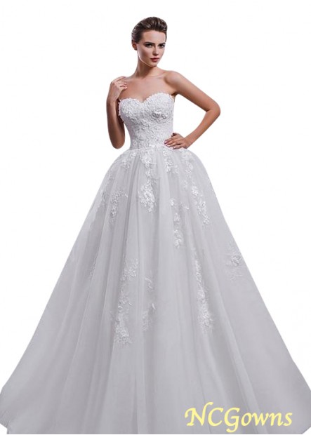 Ball Gown Chapel 30-50Cm Along The Floor Train Tulle Natural Wedding Dresses