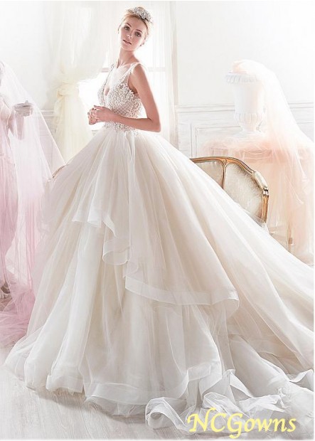 Tulle Royal Monarch 70Cm Along The Floor Train Full Length Natural Wedding Dresses T801525333100