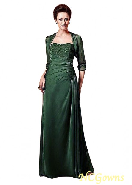 Green Strapless Chiffon Mother Of The Bride Dresses