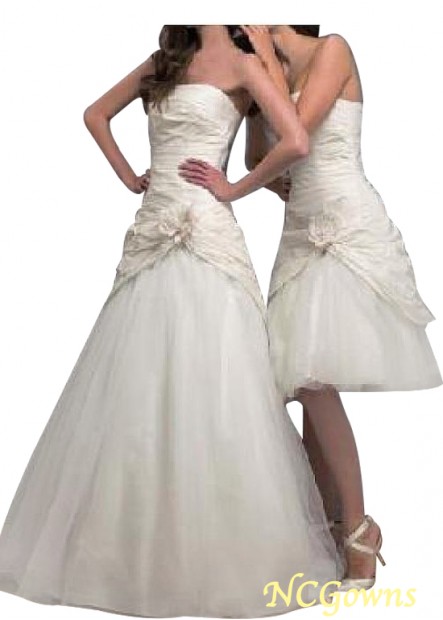 Strapless Inverted Basque Waistline Short Wedding Dresses