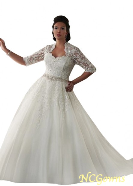 Ncgowns Tulle Queen Anne Natural Ball Gown Plus Size