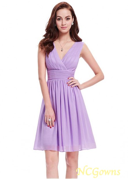 V-Neck Chiffon Fabric Purple Special Occasion Dresses