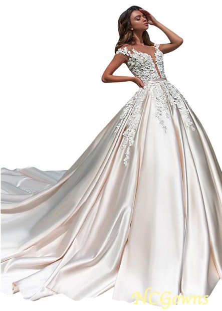 Illusion Full Length Length Royal Monarch 70Cm Along The Floor Jewel Tulle  Satin Short Ball Gown Wedding Dresses