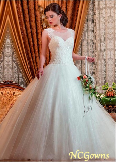 Jewel Neckline Natural Wedding Dresses