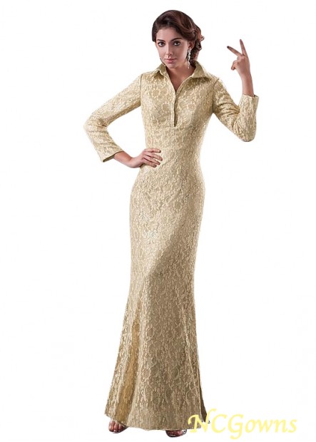 High Collar Neckline Lace Yellow Tone Color Family Mother Of The Bride Dresses