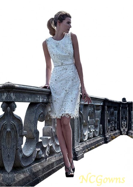 Jewel Neckline Sleeveless Sleeve Length Short Wedding Dresses