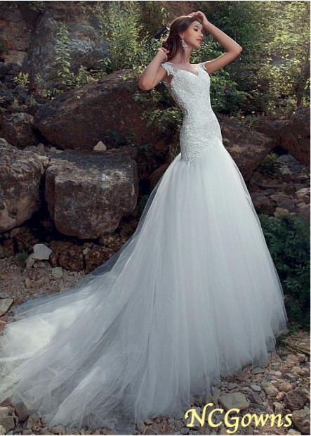 Tulle Jewel Full Length Sleeveless Sleeve Length Wedding Dresses