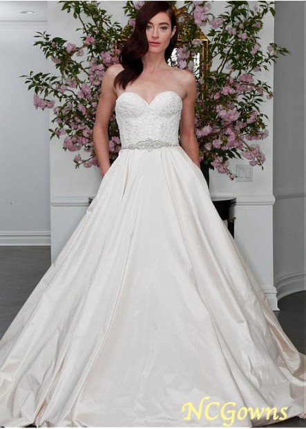 A-Line Silhouette Sleeveless Cathedral 50-70Cm Along The Floor Wedding Dresses