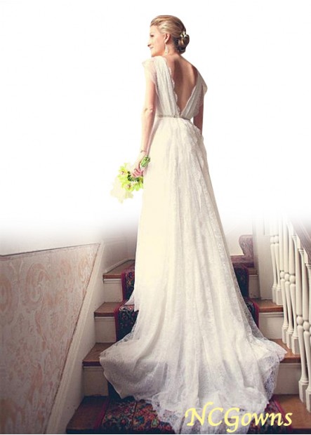 Chapel 30-50Cm Along The Floor Cap Full Length Length Lace Short Sleeve Length Wedding Dresses