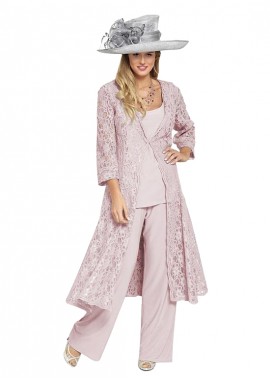 Full Length Pink Mother of the Bride Dresses with Coat/Jacket
