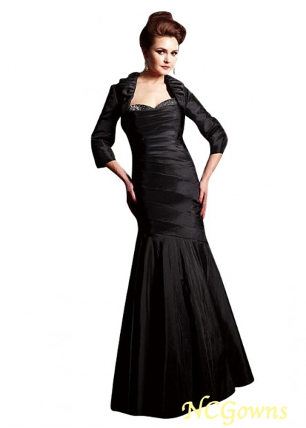 Mermaid Trumpet Silhouette Taffeta Fabric Sweetheart Black Coat Jacket Black Dresses T801525340215
