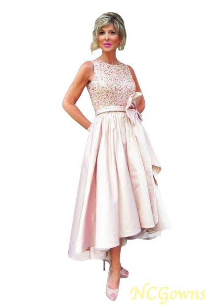 Hi-Low Satin Pink Mother Of The Bride and Groom Dresses