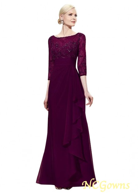 Purple Illusion Full Length Bateau Mother Of The Bride Dresses T801525340751