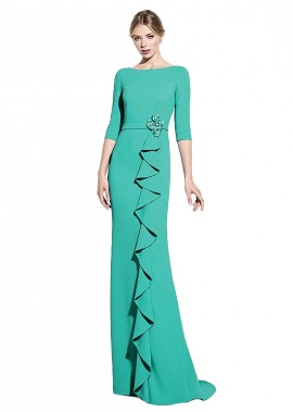 Ncgowns Green Full Length Acetate Satin Mother Of The Bride Dresses