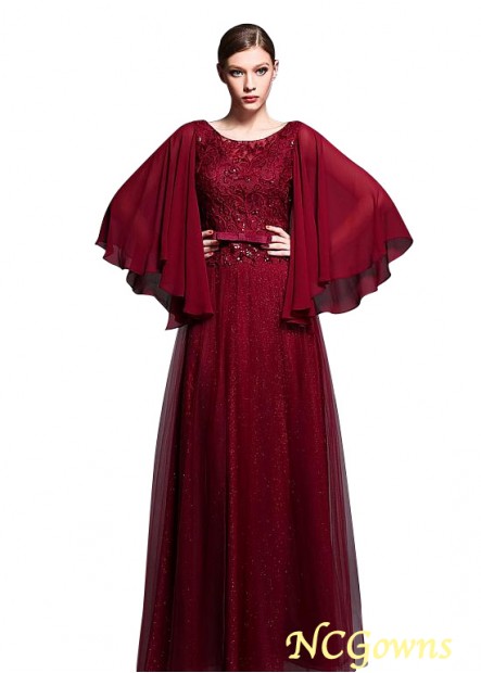Full Length Length Scoop Red Dresses