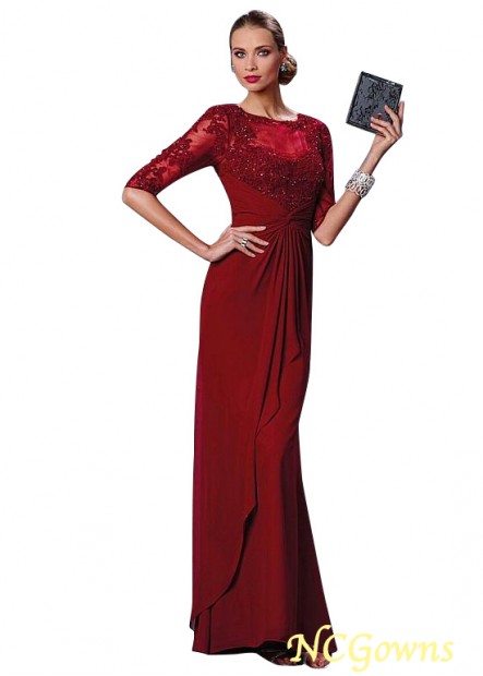 Red Tone Color Family Sheath Column Tulle  Chiffon Jewel Neckline Mother Of The Bride Dresses