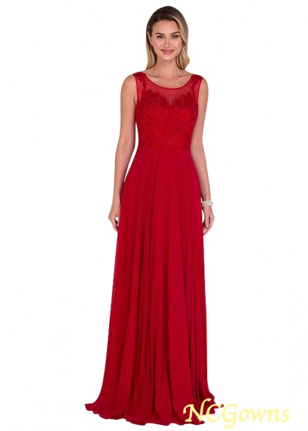 A-Line Silhouette Tulle  Chiffon Red Dresses T801525338579