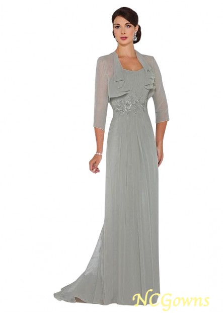 Gray Full Length Mother Of The Bride Dresses with Coat/Jacket 