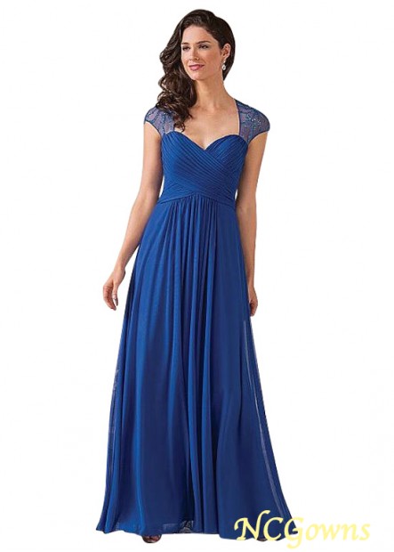 Chiffon Full Length Length Queen Anne Blue Tone Color Family Mother Of The Bride Dresses