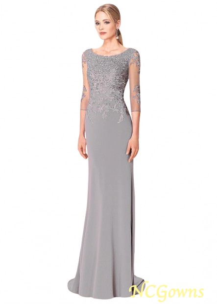 Bateau Gray Tulle  Spandex Mother Of The Bride Dresses