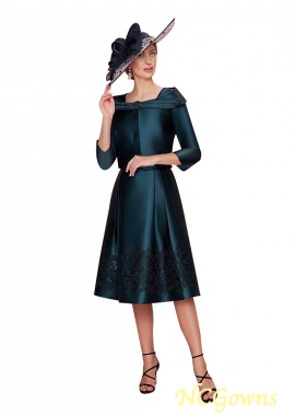 Blue Tone Color Family Tea-Length Length Coat Jacket Sleeve Type Mother Of The Bride Dresses