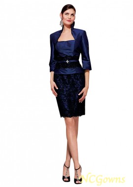 Knee-Length Length Square Coat Jacket Blue Tone Color Family Sheath Column Silhouette Short Dresses T801525340312