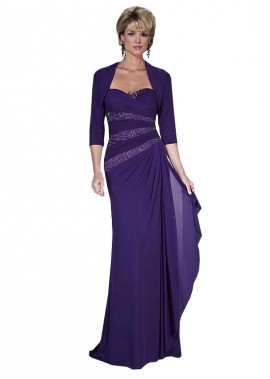 Ncgowns Sweetheart Chiffon Fabric Purple Mother Of The Bride Dresses