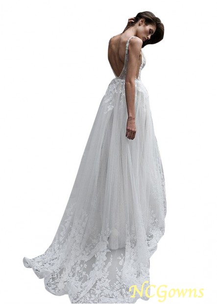 A-Line Full Length Length Tulle Wedding Dresses