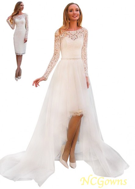 Tulle  Lace Natural Full Length Length Sweep 15-30Cm Along The Floor Train Lace Wedding Dresses