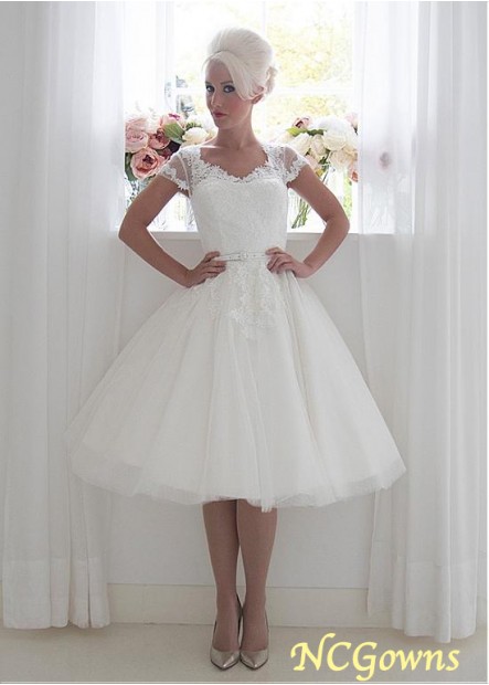 Without Train Train Cap Sleeve Type Knee-Length Length Polka Dot Tulle  Tulle Fabric Short Ball Gowns