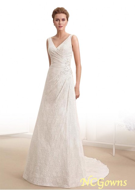 Ncgowns A-Line Sleeveless Lace Wedding Dresses T801525336993