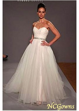 Sweetheart Raised Taffeta  Tulle Full Length Wedding Dresses