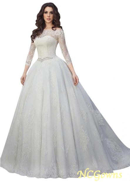 Ncgowns 3 4-Length Sleeve Length Ball Gown Illusion With Sleeves