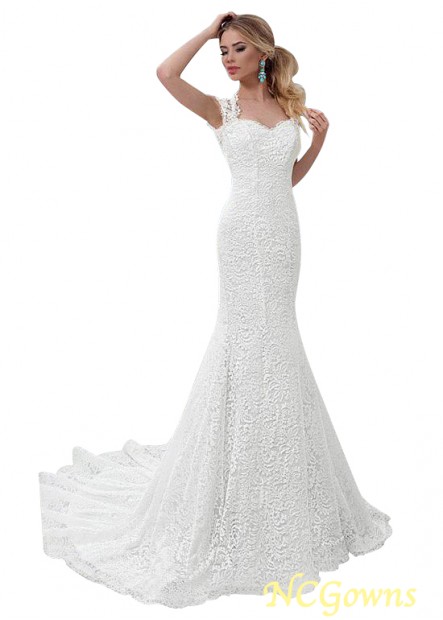Short Sleeve Length Full Length Mermaid Trumpet Cap Lace Wedding Dresses T801525337910