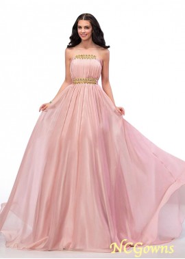 Pink Floor-Length Silk-Like Chiffon Fabric Prom Dresses T801525380258