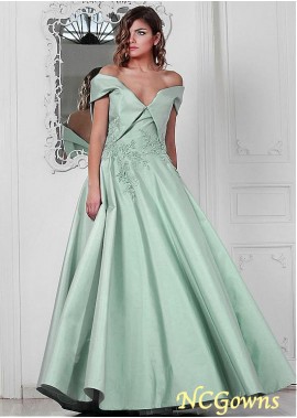 Off-The-Shoulder  Satin Fabric Prom Dresses