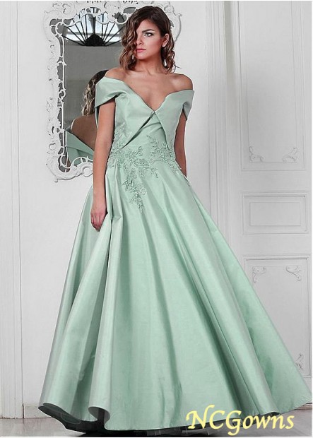 Off-The-Shoulder  Satin Fabric Prom Dresses