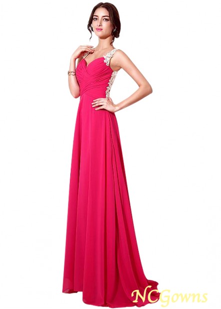 Floor-Length Pleat Skirt Type Sweetheart A-Line Red Dresses